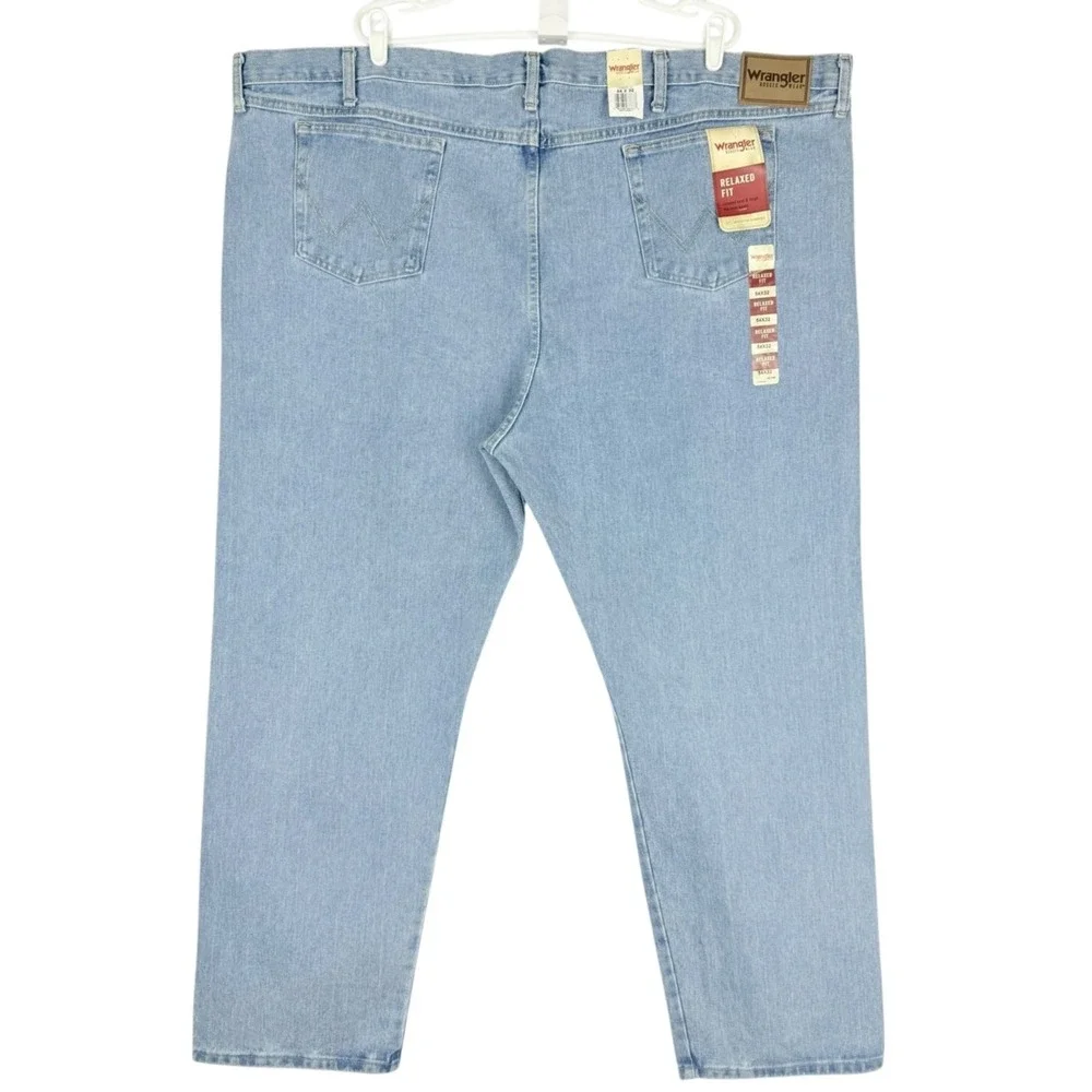 Wrangler Men's Rugged Wear Relaxed Straight Blue Denim Jeans Size 54x32 NWT - Picture 2 of 10